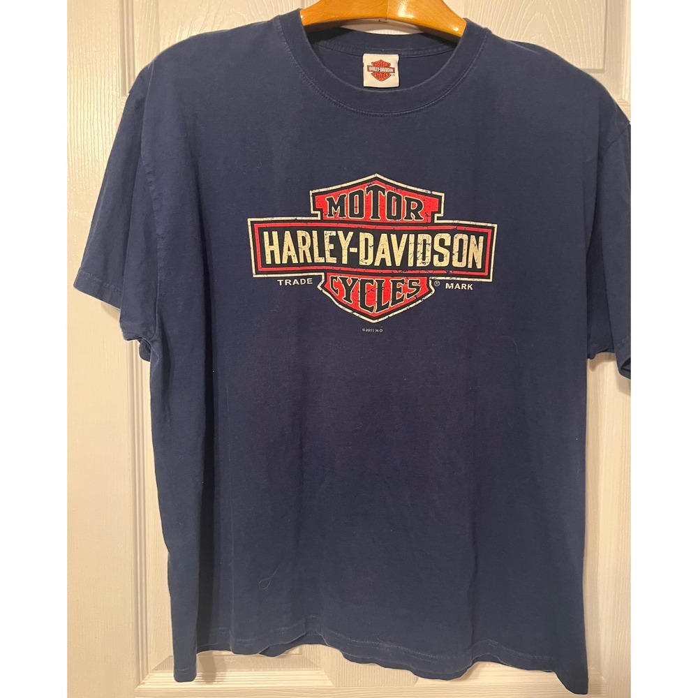 Harley-Davidson‎ Barnett El Paso TX Skeleton Sombrero T-Shirt Navy Blue Mens XL